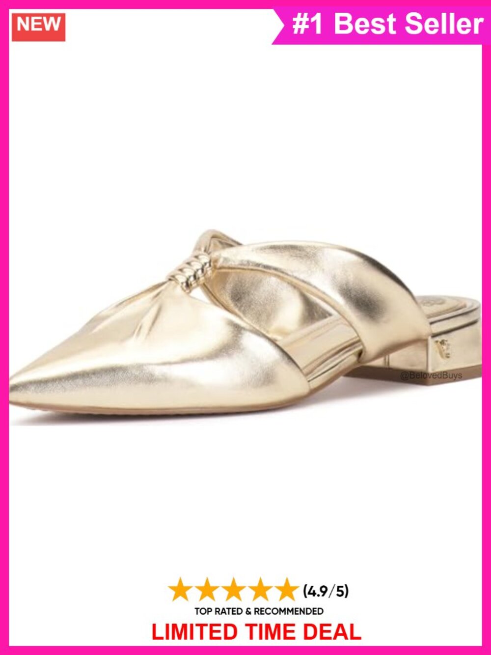 Vince Camuto Vanika Pointed Toe Slip On Mule Block Heel